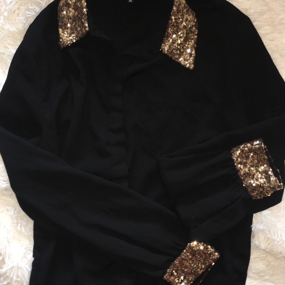 Sequin Accented Button Down Top! - image 3
